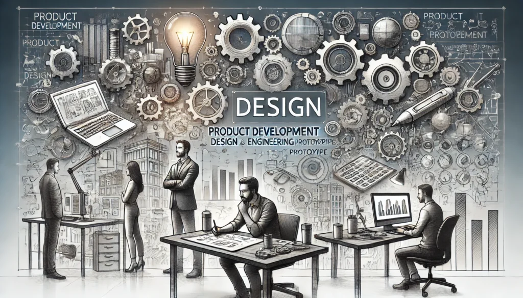 Product development, Expert design, Innovation, Engineering services, Prototyping, Vision to life, Design process, Market success, Product launch, Product impact, Trust design, Development partner, Prototyping power, Streamlined development, Engineering expertise, Successful launch, Unique process, Maximizing potential, Product excellence, Engineering challenges, Design methodology